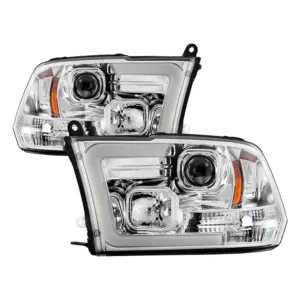 Spyder 09-16 Dodge Ram 1500 Ver 2 Proj Headlight - Light Bar Turn Signal - Chro - PRO-YD-DR09V2-SB-C